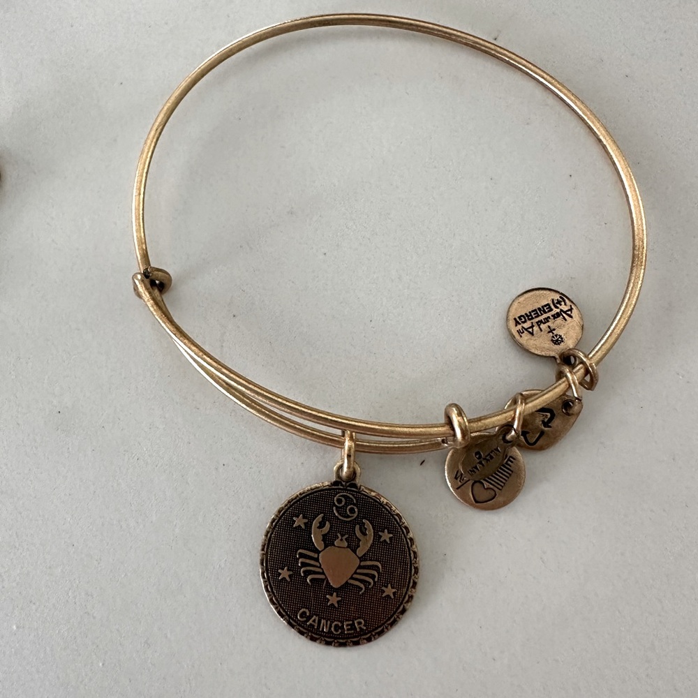 Gold Alex and Ani Cancer bangle